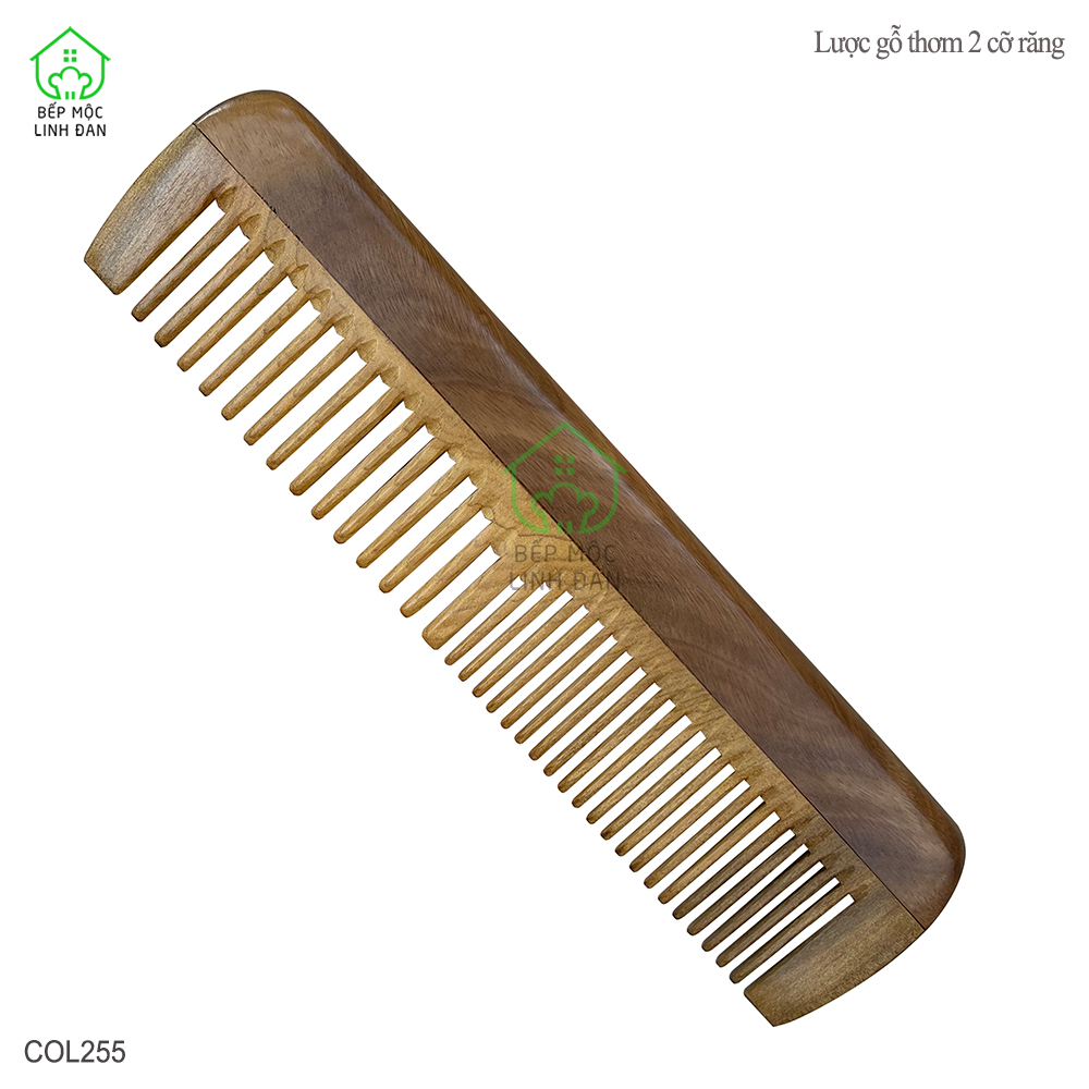 Lược Gỗ Thơm Ghép Răng Bằng Đầu 2 Loại Răng Tiện Dụng