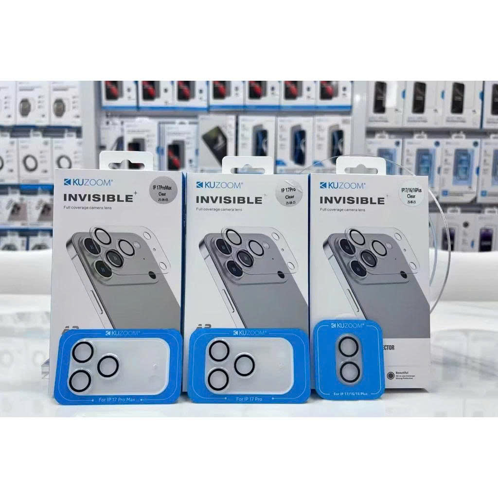 Miếng dán kính Bảo Vệ Cụm Camera cho iPhone 17 Pro Max/ 17 Pro Chính hãng KUZOOM bảo vệ máy toàn diện - Hàng chính hãng