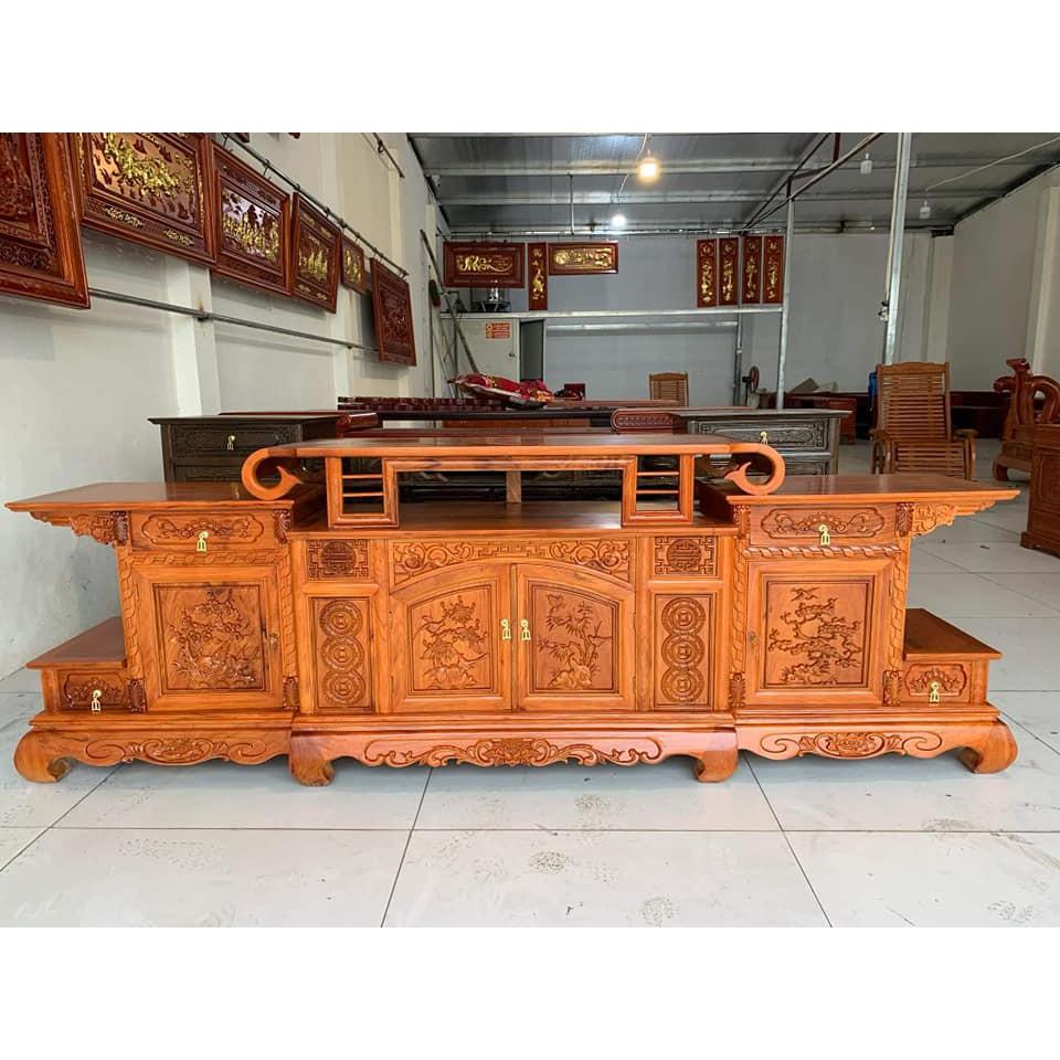 Kệ tivi kiểu Vòm gỗ gõ đỏ