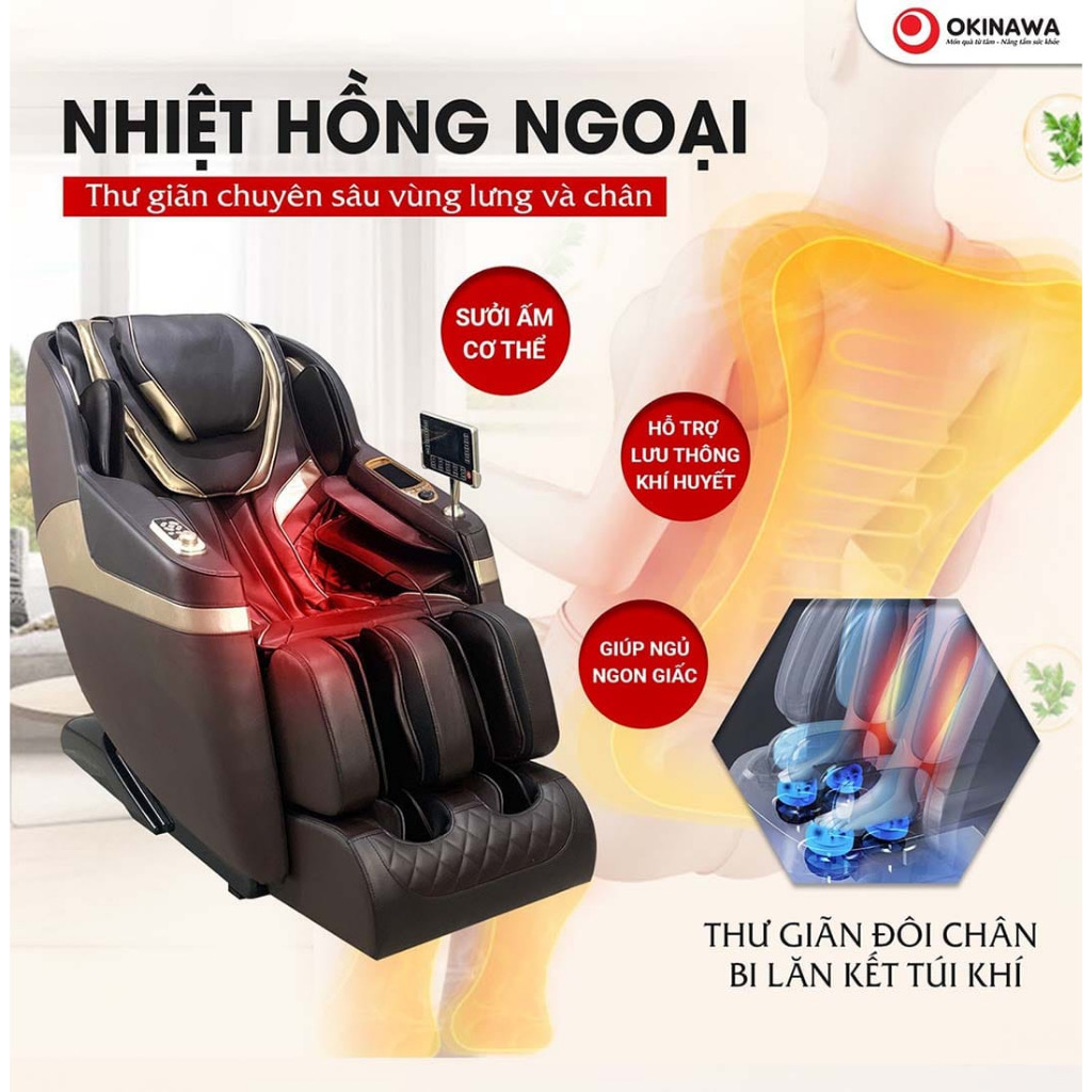 GHẾ MASSAGE OKINAWA OS 469 - CON LĂN MASSAGE 4D