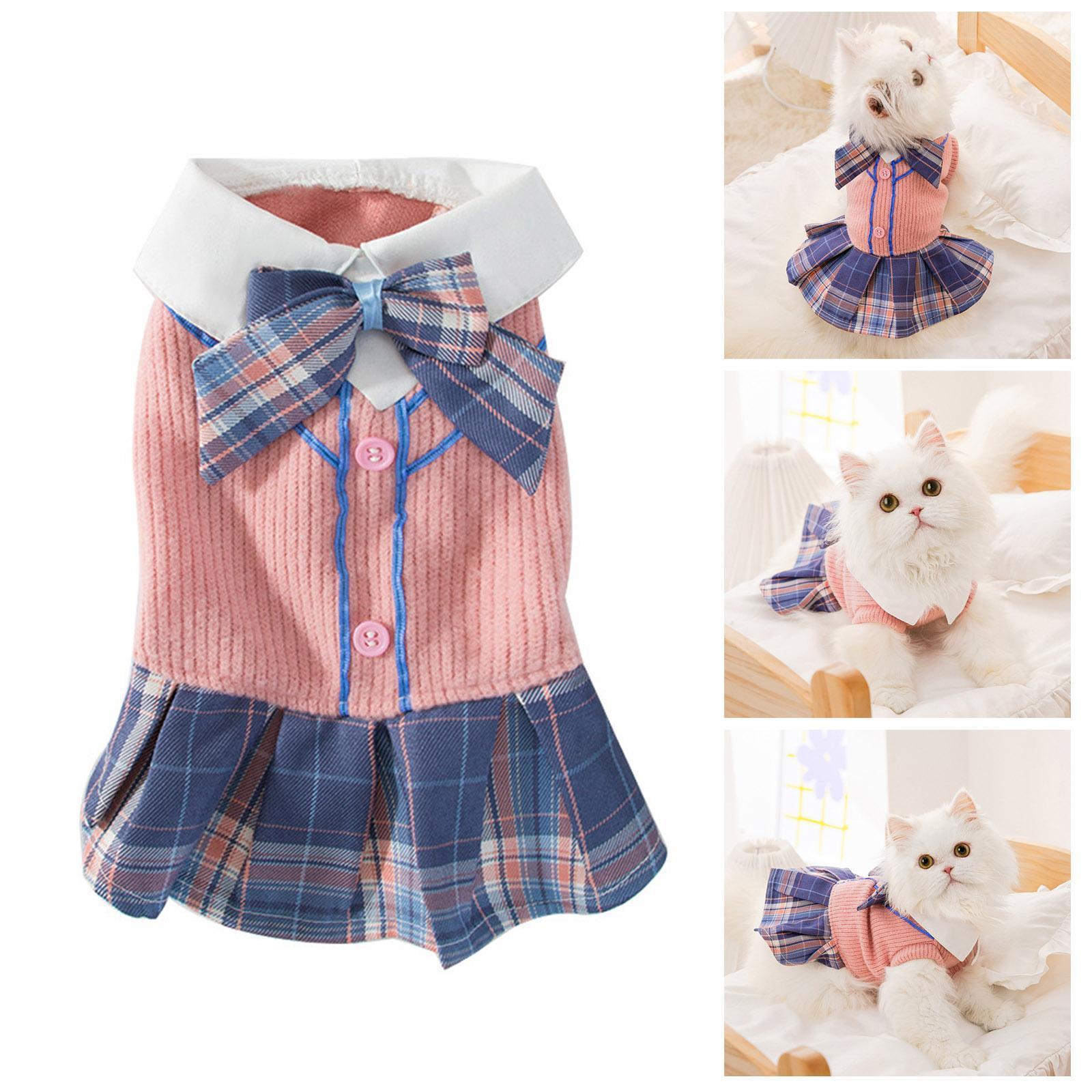 Dress Bowknot Pullover for Small Dogs and Cats Pets Costume