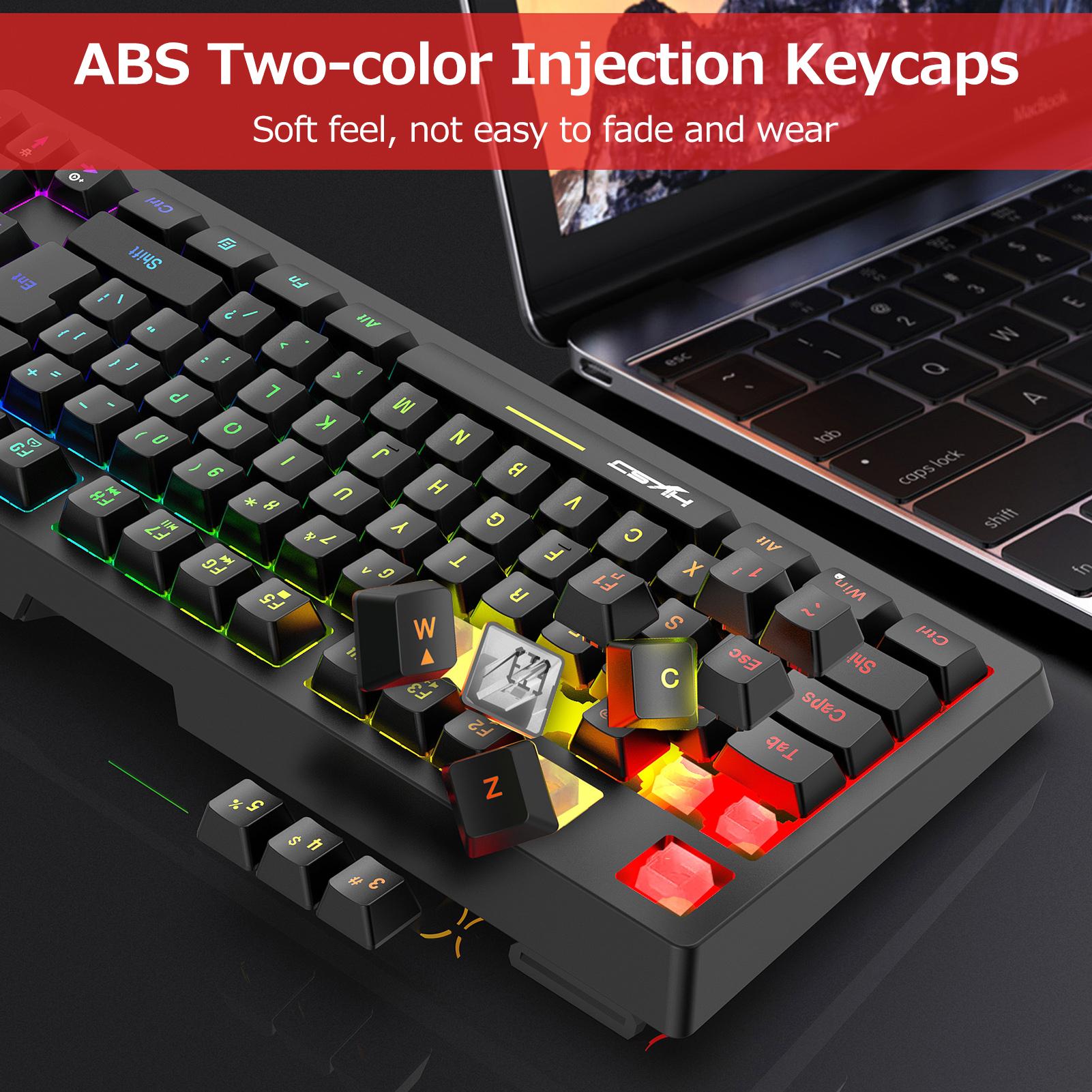 HXSJ L100 2.4G Wireless Membrane Keyboard 87 Keys Layout RGB Light Effect ABS Key Cap Built-in 1800mAh Lithium Battery