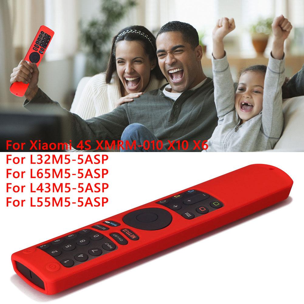 Trường hợp điều khiển từ xa cho Xiaomi Mi 4S thông minh TV không thấm nước từ xa bảo vệ bảo vệ silicone với dây buộc: màu đỏ