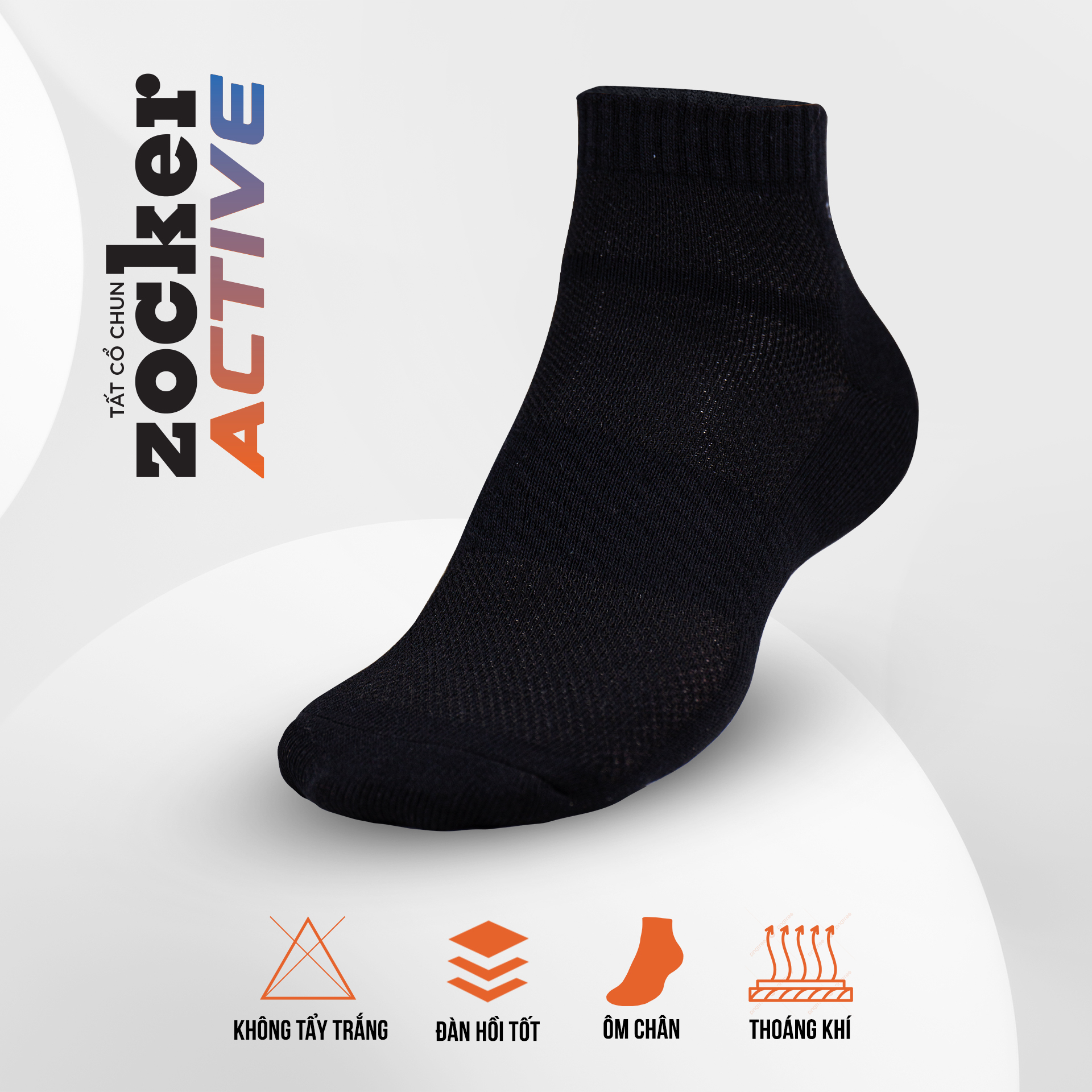 Tất Cổ Chun Zocker Active Thoáng Mát, Thấm Hút Mồ Hôi