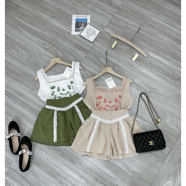 Sét đũi 2 dây cổ vuông phối ren