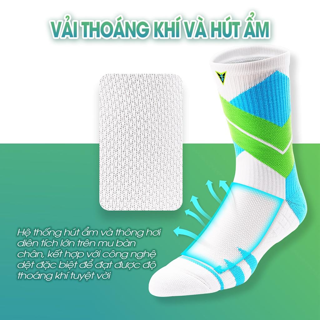 Tất Thể Thao Cao Cổ Veidoorn Chính Hãng Chơi Bóng Rổ, Bóng Chuyền, Bóng Đá VT008