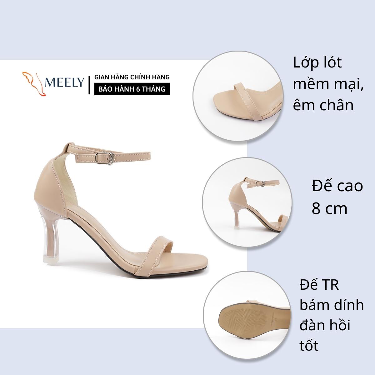 Giày Sandal Cao Gót Nữ 8P MEELY Mix Nhiều Màu Bít Gót 8cm -  X568