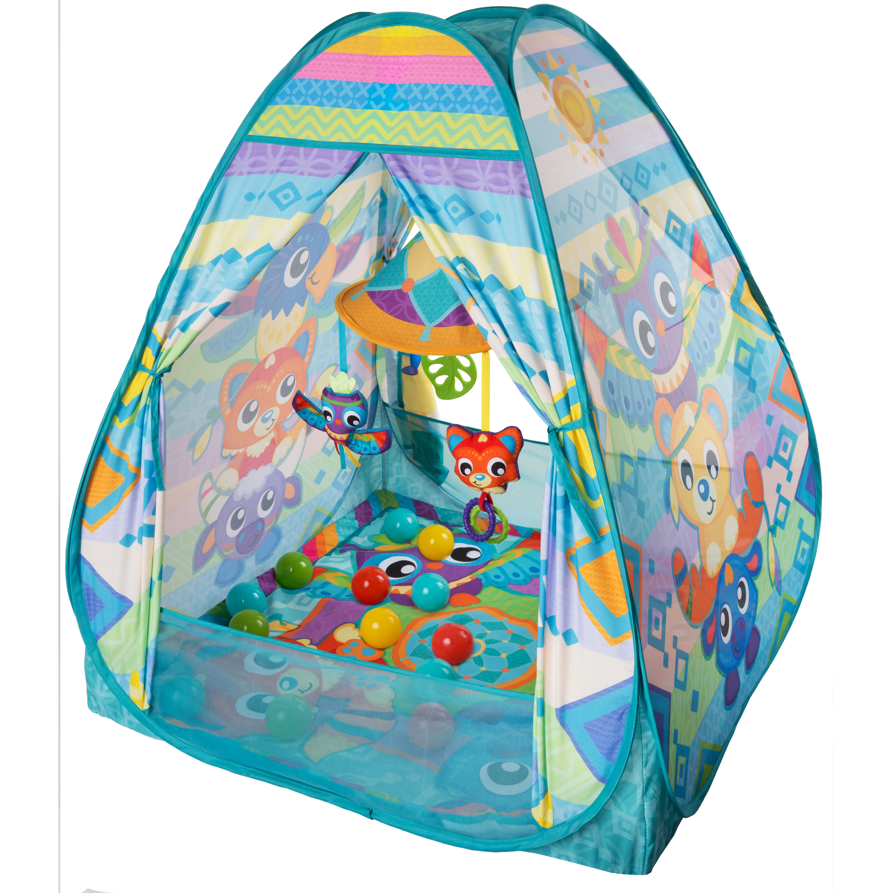 Lều banh có đồ chơi treo nôi Playgro Convert Me Teepee Ball Activity Gym, cho bé sơ sinh đến 24 tuổi