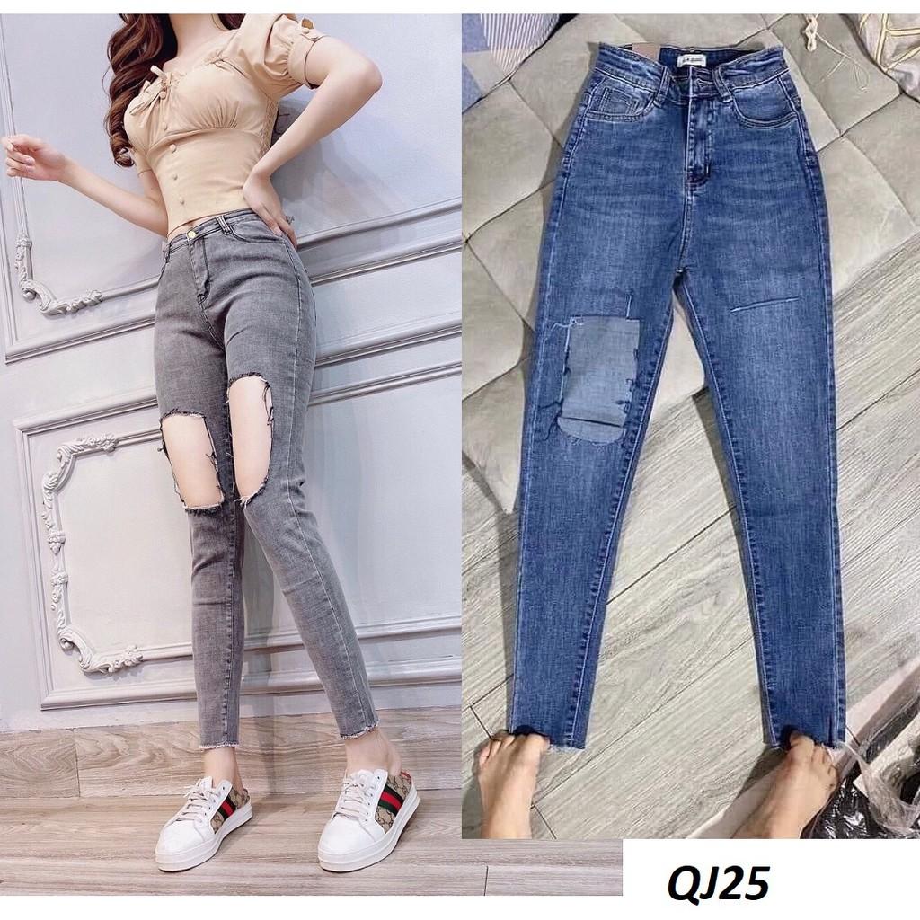 Quần jean nữ rách gối QJ25