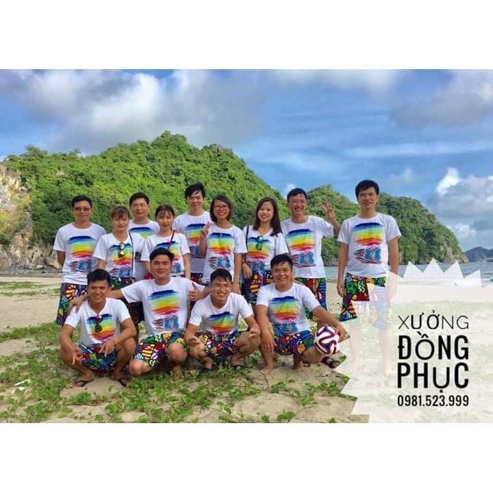 Quần áo đi biển gia đình - sắc màu