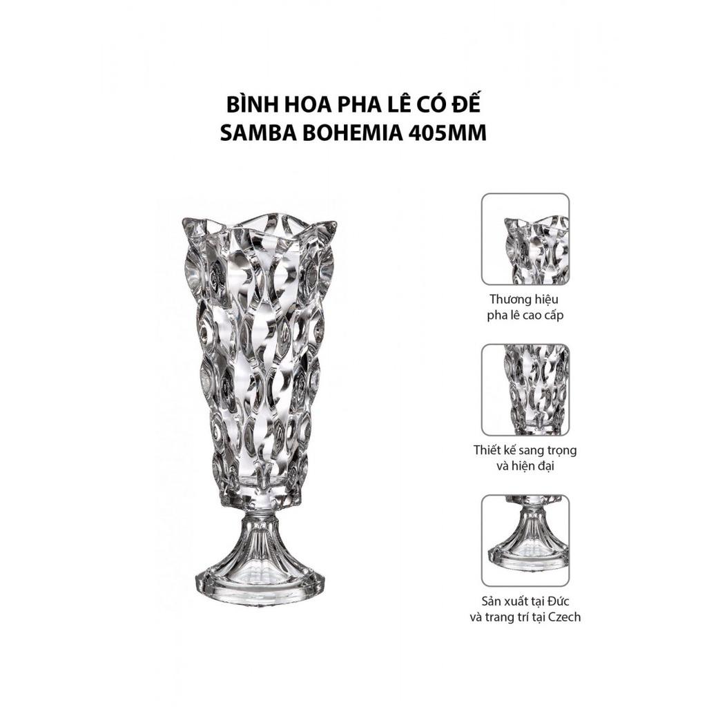 Bình Cắm Hoa, Lọ Hoa Pha Lê BOHEMIA SAMBA VASE, Lọ Cắm Hoa Thủy Tinh Cao 40,5cm, Nhập Đức