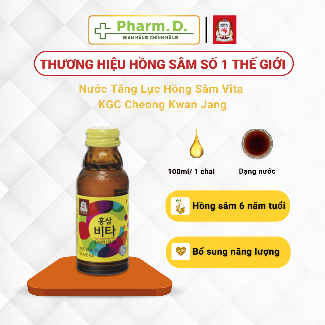 Nước Tăng Lực Hồng Sâm Vita KGC Cheong Kwan Jang