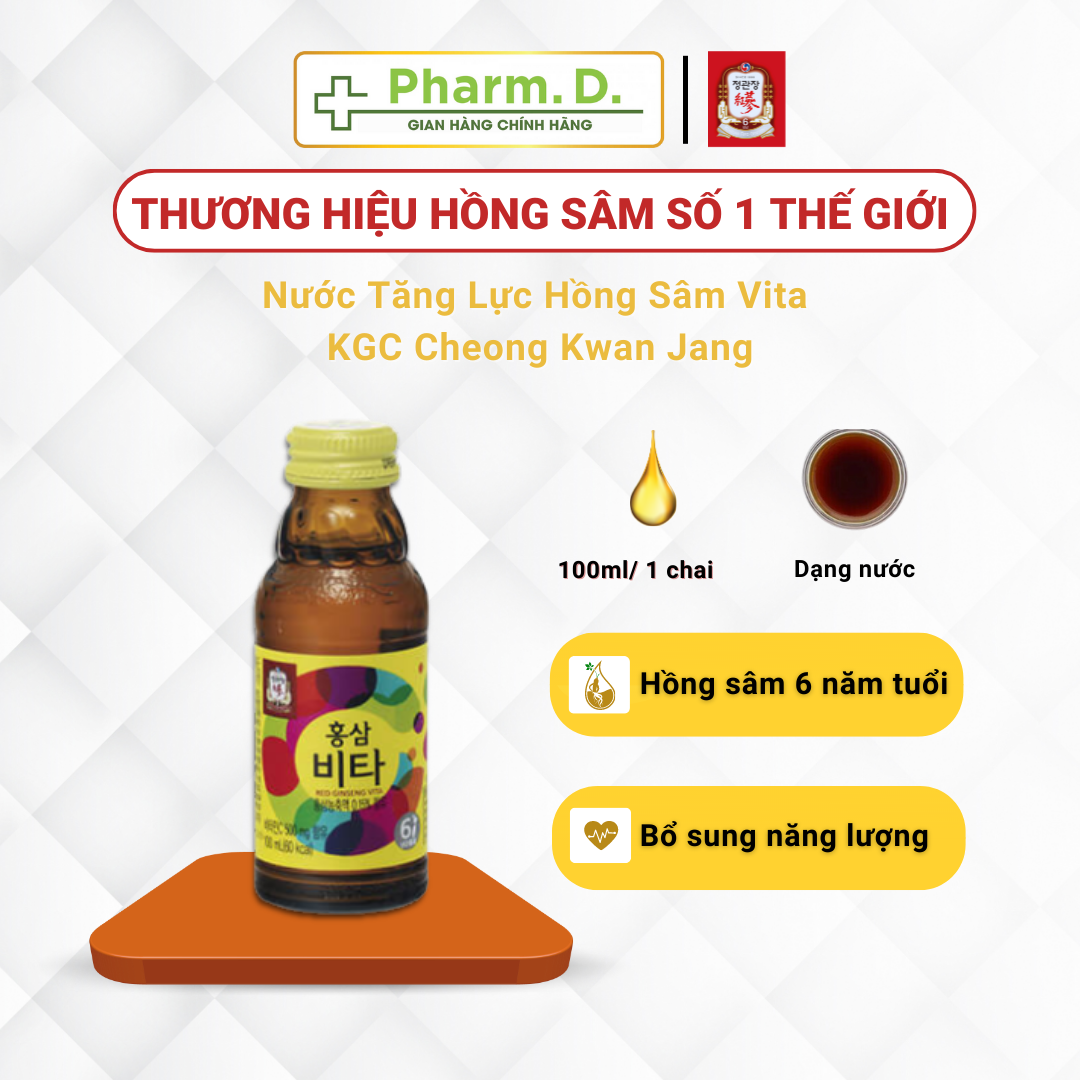 Nước Tăng Lực Hồng Sâm Vita KGC Cheong Kwan Jang (100ml x 10 chai)