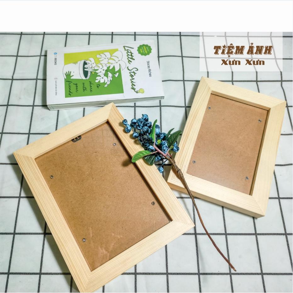 Khung ảnh để bàn, treo tường gỗ thông 13x18 cm gỗ thông nguyên khối
