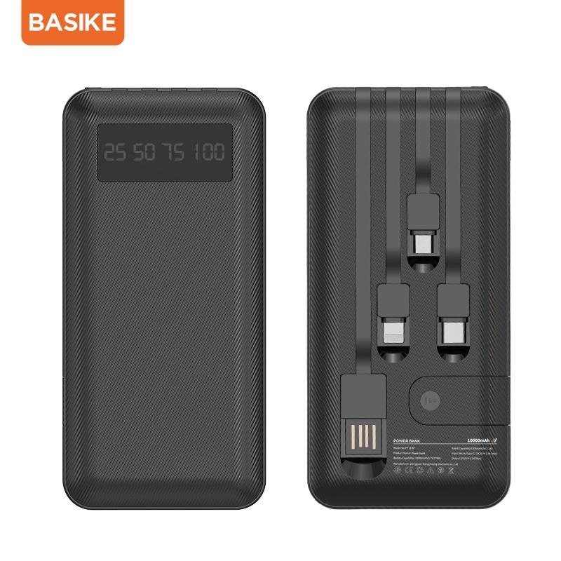 Sạc dự phòng 10000mAh BASIKE nhỏ gọn đầu ra sạc nhanh có thể mang đi máy bay cho iPhone iOS Android-Hàng chính hãng