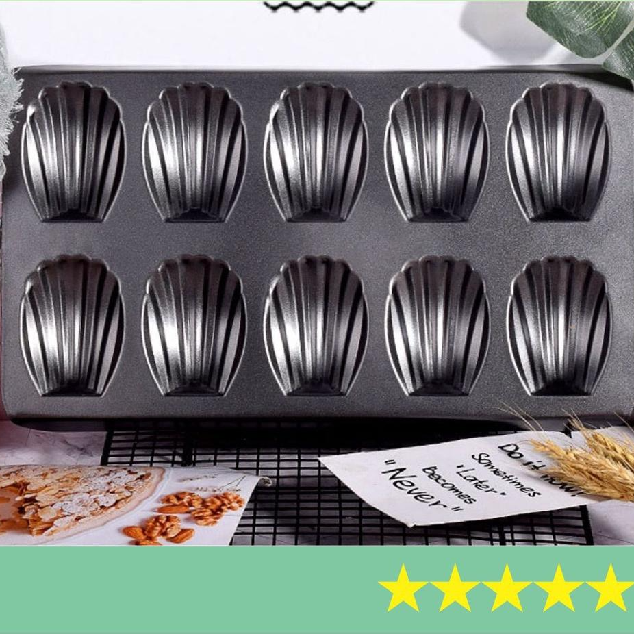 Khay Madeleines khuôn nướng bánh chống dính 10 bánh hình vỏ sò cao cấp - TRAY10MADELEIN