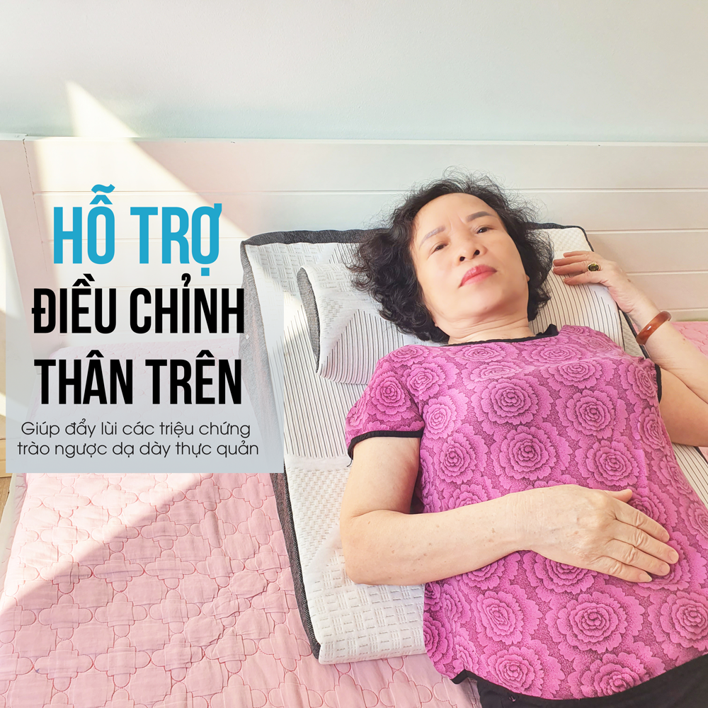 Bộ Gối Chống Trào Ngược Dạ Dày Cao Cấp - Giúp giảm Ợ Nóng, Ợ Chua, Nuốt Nghẹn, Nuốt Vương, Viêm Họng, Đắng Miệng, Ho Khan, Buồn Nôn . . . - Bề Mặt Mát Xa, Dành Cho Người Lớn, ( Bao Gồm Gối Đầu Chống Trượt