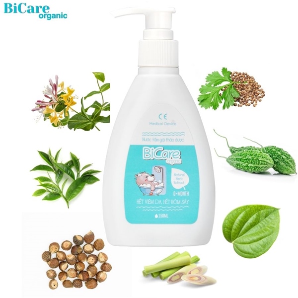 Nước Tắm Gội thảo dược Thảo Dược BICARE ORGANIC cho trẻ sơ sinh