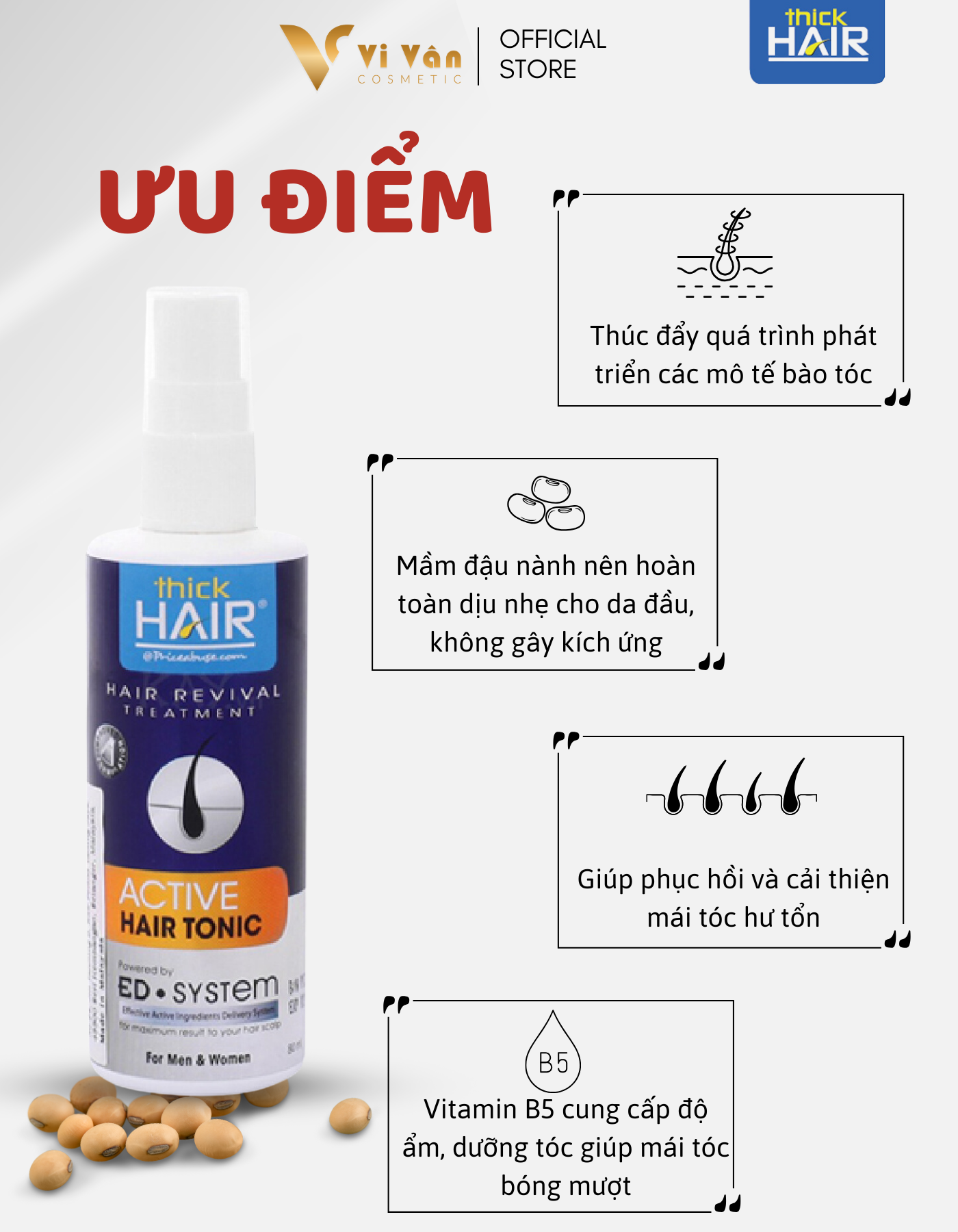 Xịt Nước Kích Mọc Tóc THICK HAIR TONIC 80ML I Tinh Chất Ngăn Rụng Tóc, Dưỡng Tóc - ( Vivan _ Cosmetics )