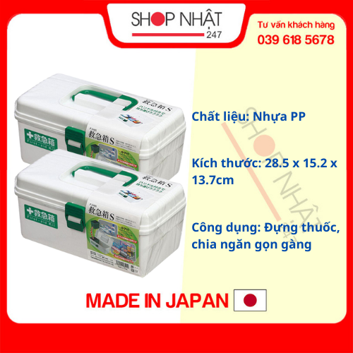 Combo 2 hộp đựng thuốc và dụng cụ y tế cao cấp nội địa Nhật Bản - Tặng hộp đựng thuốc loại tròn