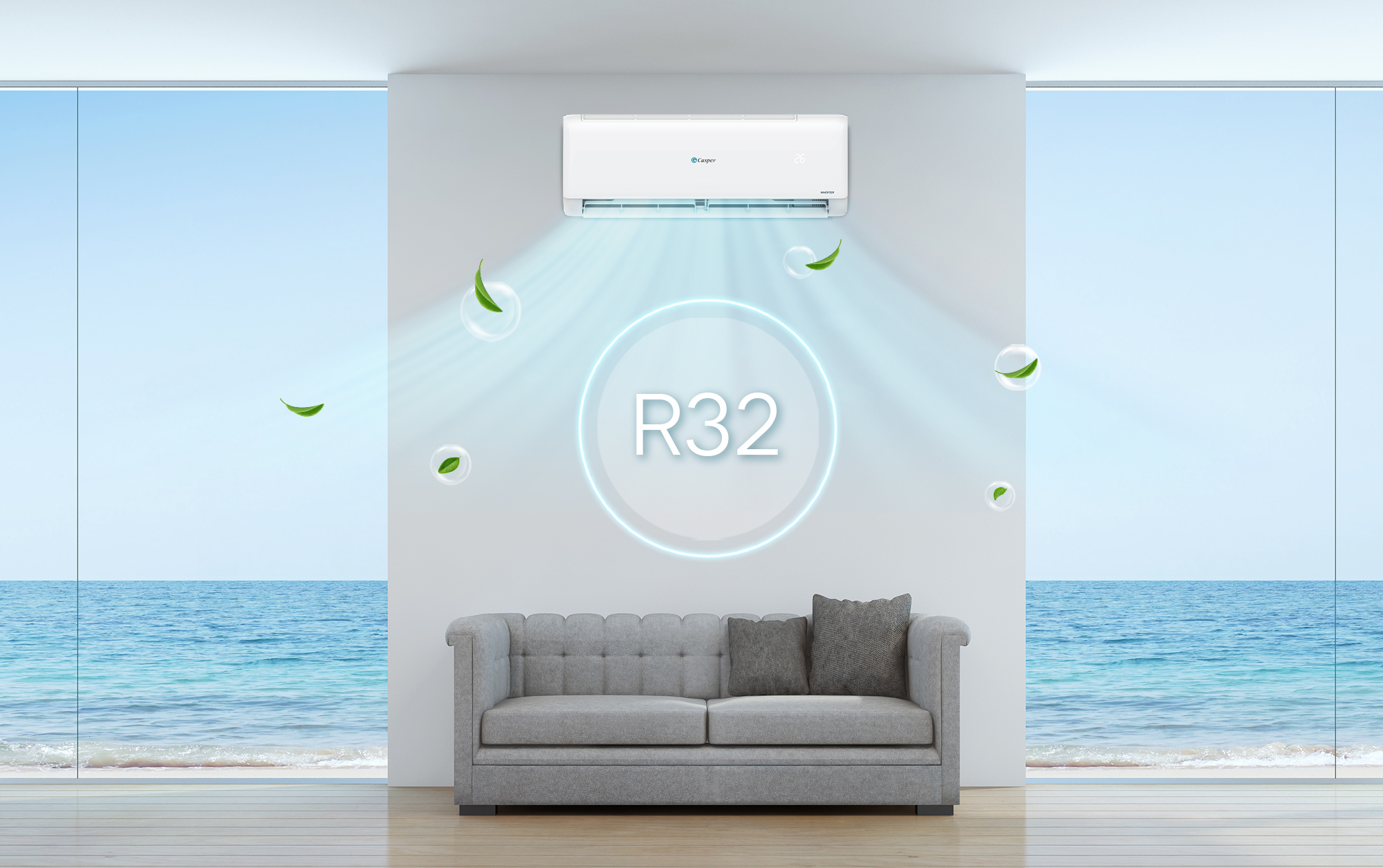 Điều Hòa Casper Inverter 1 Chiều 12000BTU (1.5HP) TC-12IS36 - Hàng Chính Hãng