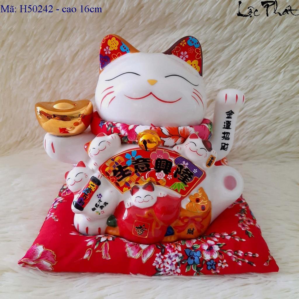 Mèo thần tài vẫy tay - cao 16 - 18cm