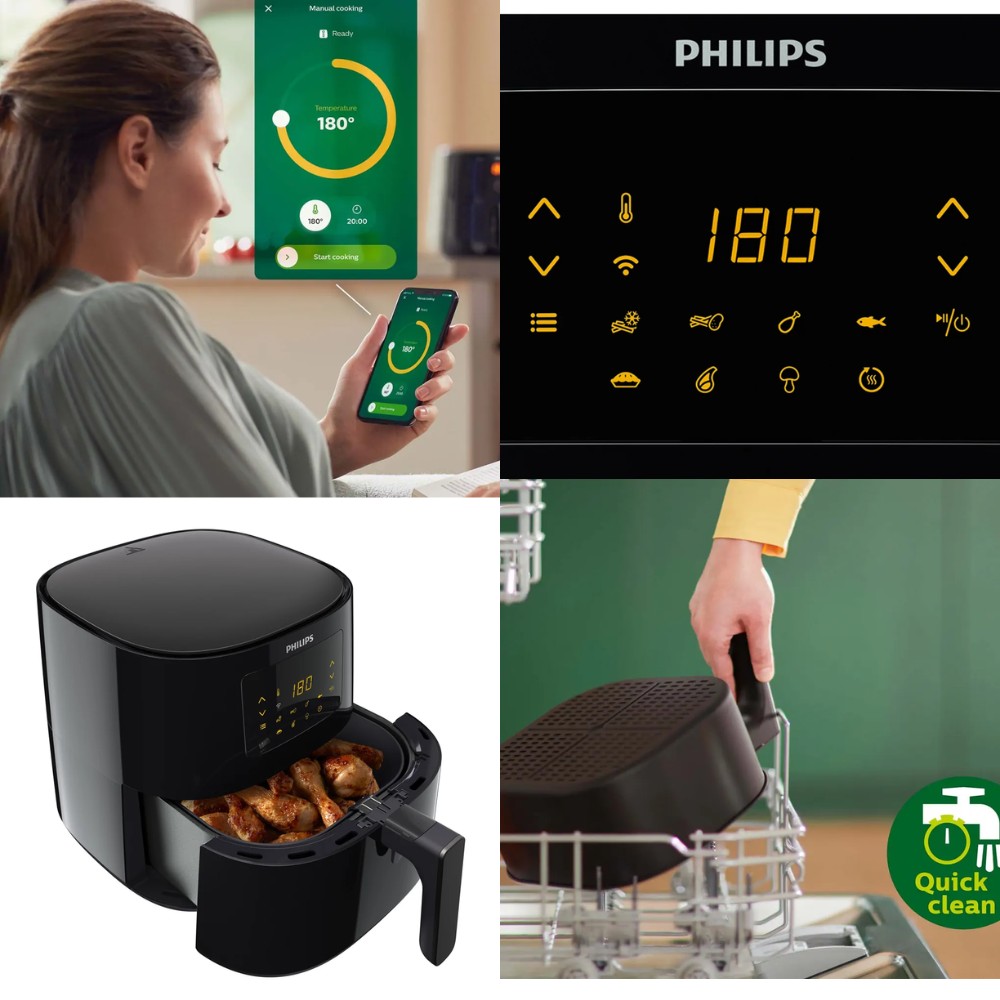 NỒI CHIÊN KHÔNG DẦU PHILIPS 6.2 LÍT HD9280/90 - Hàng chính hãng