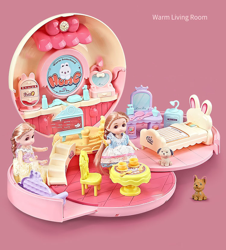 Balo đồ chơi công chúa hình Donut, có thể làm túi đeo chéo. Hộp đồ chơi nhà công chúa. Balo có 1 công chúa