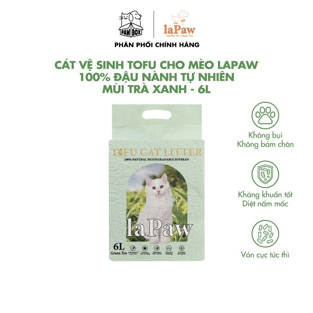 Cát đậu nành thân thiện môi trường laPaw Tofu siêu vón cục, siêu khử mùi, tan trong nước 6L