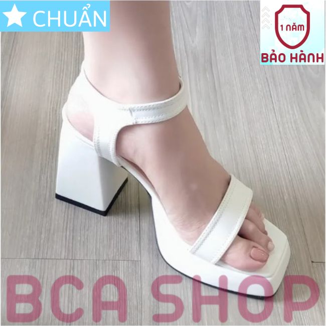 Giày cao gót nữ hở mũi cao 8 phân RO468 ROSATA tại BCASHOP quai sau cài ôm cổ chân - màu trắng