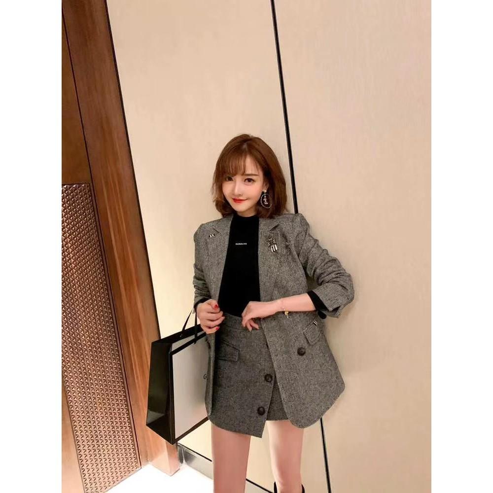 Set Blazer Kèm Quần Gỉa Váy, Áo Vest Dạ Phong Cách Hàn Quốc, Form Chuẩn Mặc Tôn Dáng