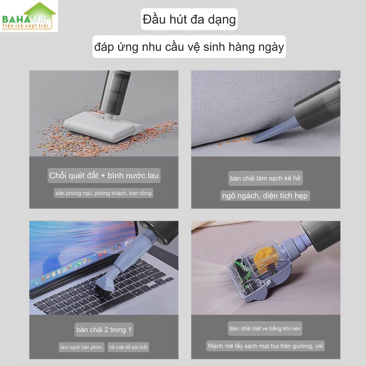 MÁY HÚT BỤI + LAU NHÀ CAO CẤP CẦM TAY KONKA ĐA NĂNG TẤT CẢ TRONG MỘT MÁY "BAHAMAR" Máy tích hợp hút bụi và lau trong cùng một máy