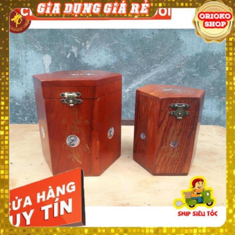 ̂  Hộp Đựng Chè Bằng Gỗ Hương Loại To -Sơn Không Mùi Không Độc