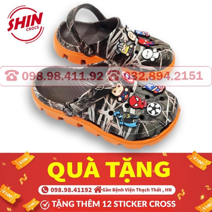 dép crossdép cross vảy sơn họa tiết ràn ri đế cam SHINCRRATI tặng thêm 12 sticker cross