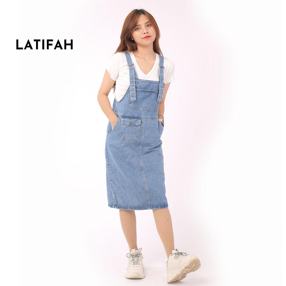 Yếm váy jean LATIFAH form dài có nắp YJ011 phong cách hàn quốc