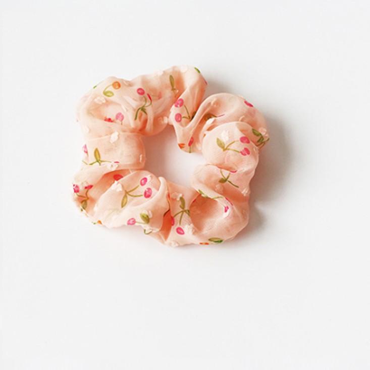 Sét 2 dây buộc tóc voan cherry Scrunchies tinh tế vòng lớn HD43