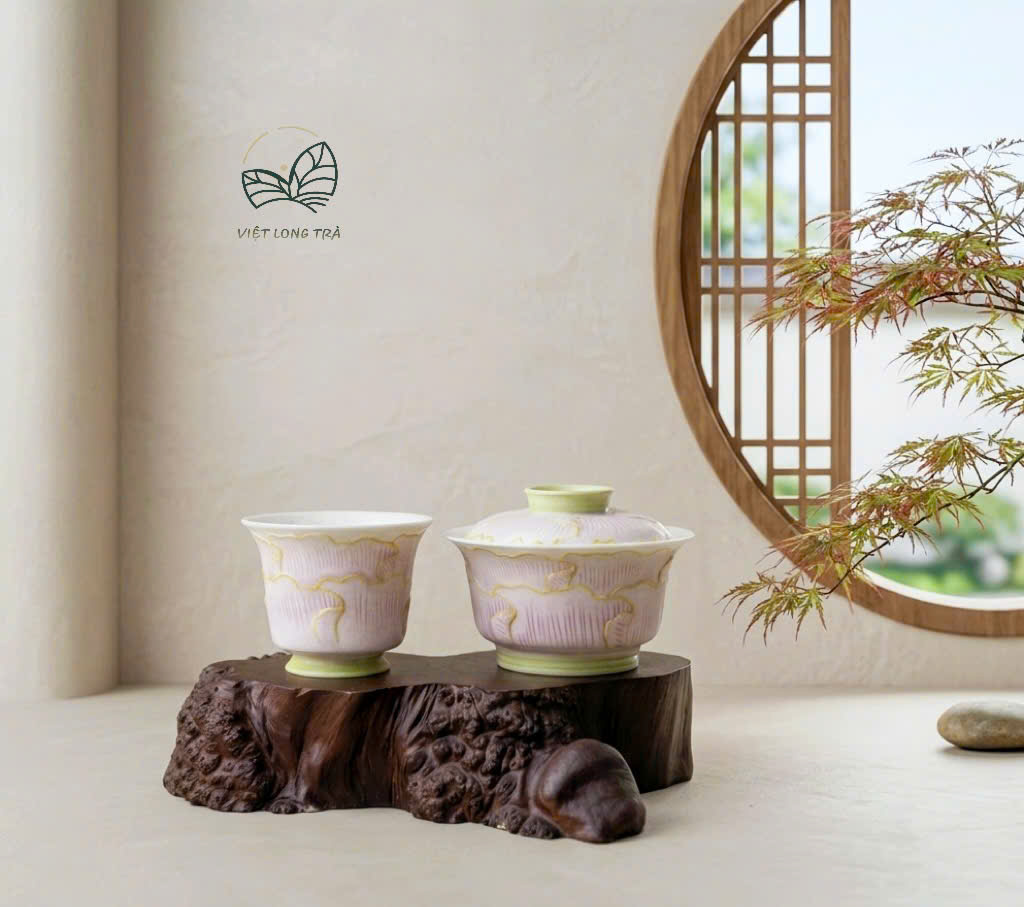 CHÉN KHẢI ĐÁ QUẶNG TRẮNG KHẮC HOA MẪU ĐƠN - DUNG TÍCH 120ML