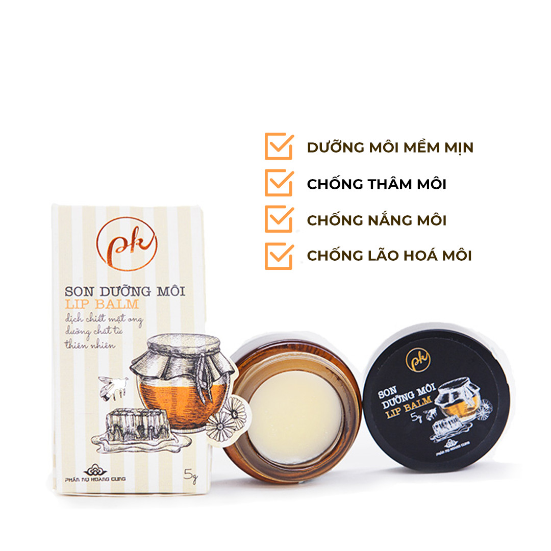 Son Dưỡng Môi Lip Balm PK Phấn Nụ Hoàng Cung Phù Hợp Dưỡng Môi Hoặc Làm Lớp Son Lót Bảo Vệ Môi Trước Khi Trang Điểm Với Son Màu. + Tặng Kèm 5 Dây Buộc Tóc Màu Ngẫu Nhiên