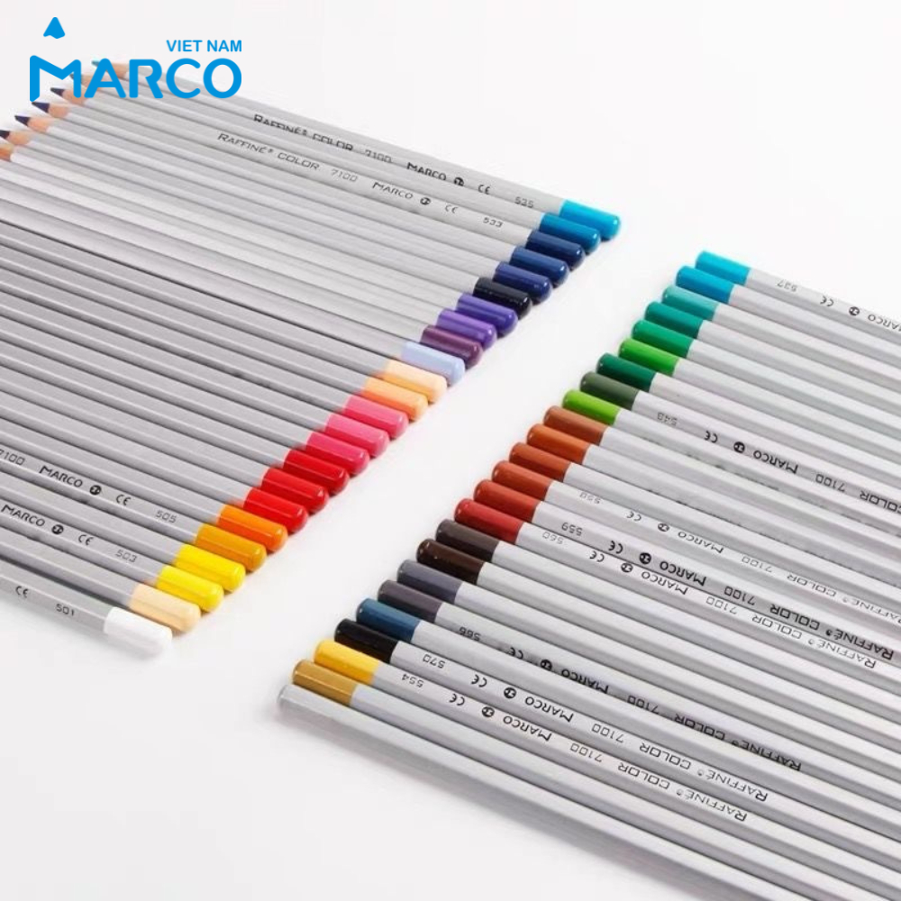 Hộp Bút Chì Màu Cao Cấp Marco Raffine 7100 - 48/72 Màu - Hộp Thiếc - Nhiều Màu Đậm Vẽ Tranh Tô Màu