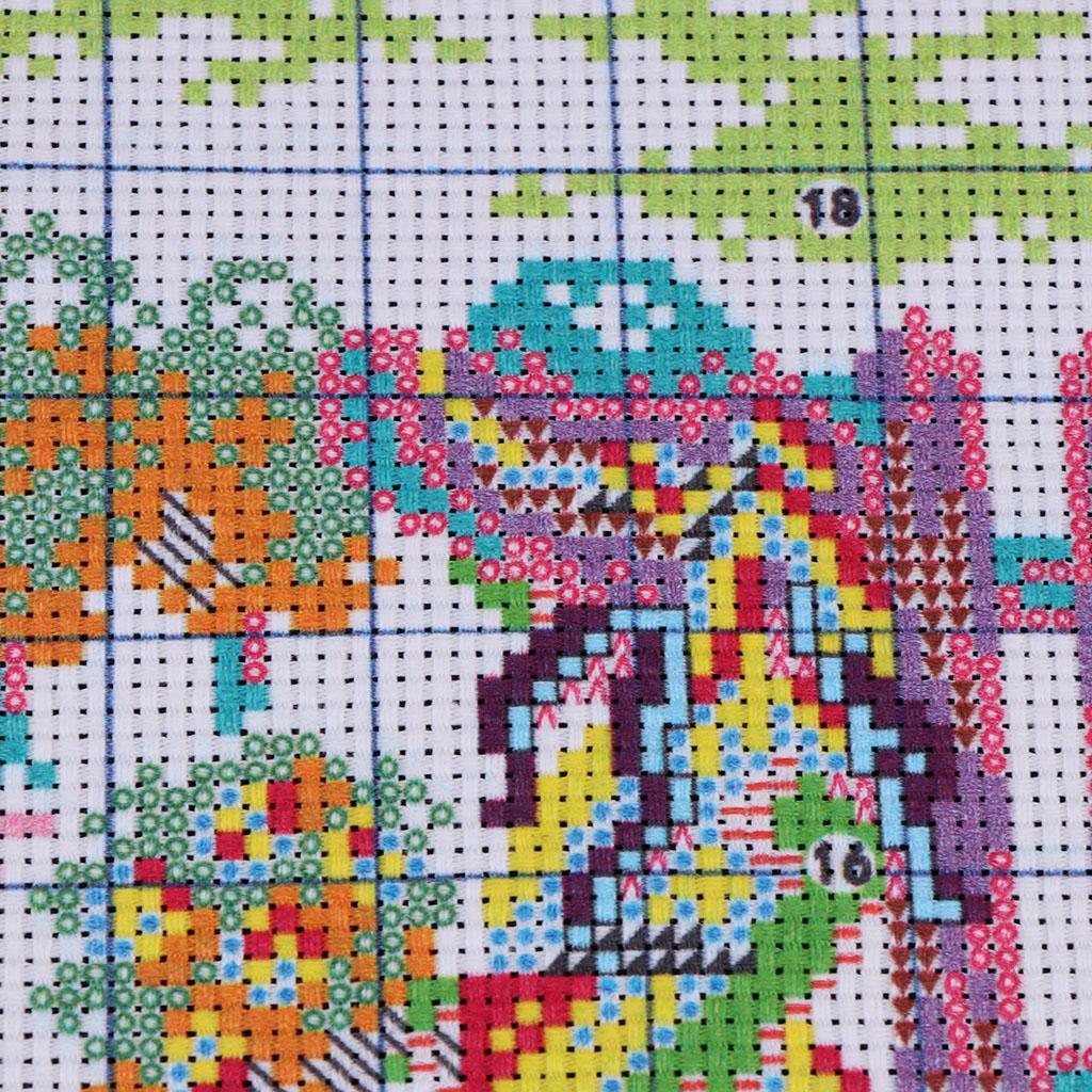 Girl in Garden Stamped Cross Stitch DIY Handmade Needlework 26x21cm 14CT