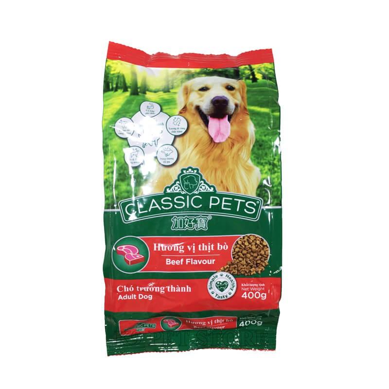 Thức Ăn Hạt Khô Cho Chó Lớn Classic Pet Adult Beef Flavour Vị Thịt Bò 400g