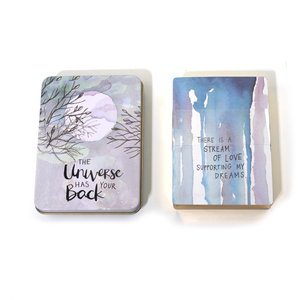 Bộ Bài Universe Has Your Back Oracle Hộp Thiếc Mạ Cạnh Vàng 52 Lá