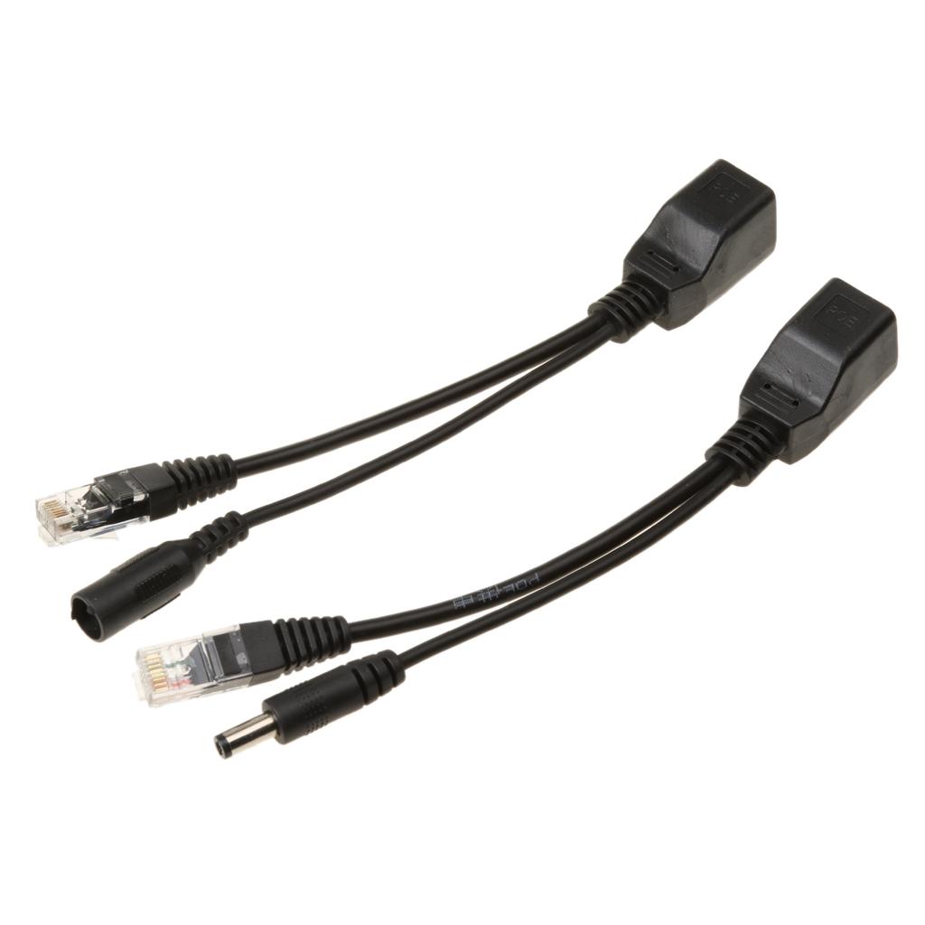 POE Cable Passive Power Over Ethernet Adapter Cable POE Splitter Injector Power Supply Module 12-48v For IP Camera Black