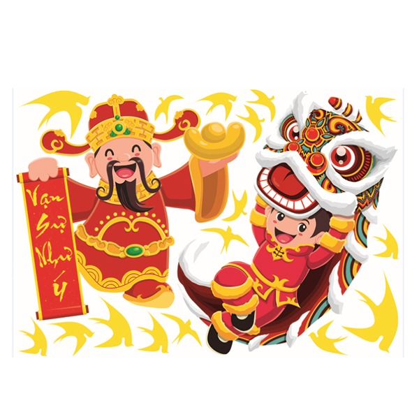 Decal Dán Tường Trang Trí Tết Xuân Combo Số 38