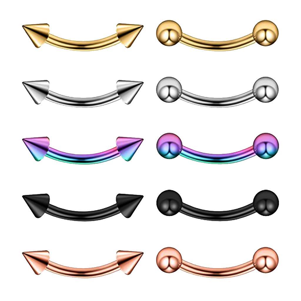 8-10pack 10Pcs 16G Stainless Steel Eyebrow Ear Lip Navel Ring Piercing Jewelry