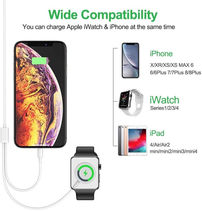 2 Trong 1 Bộ sạc không dây QI từ tính cho Apple Watch Series 8 7 6 5 4 3 2 SE Ultra IWatch Dock Cáp sạc USB cho iPhone 14
