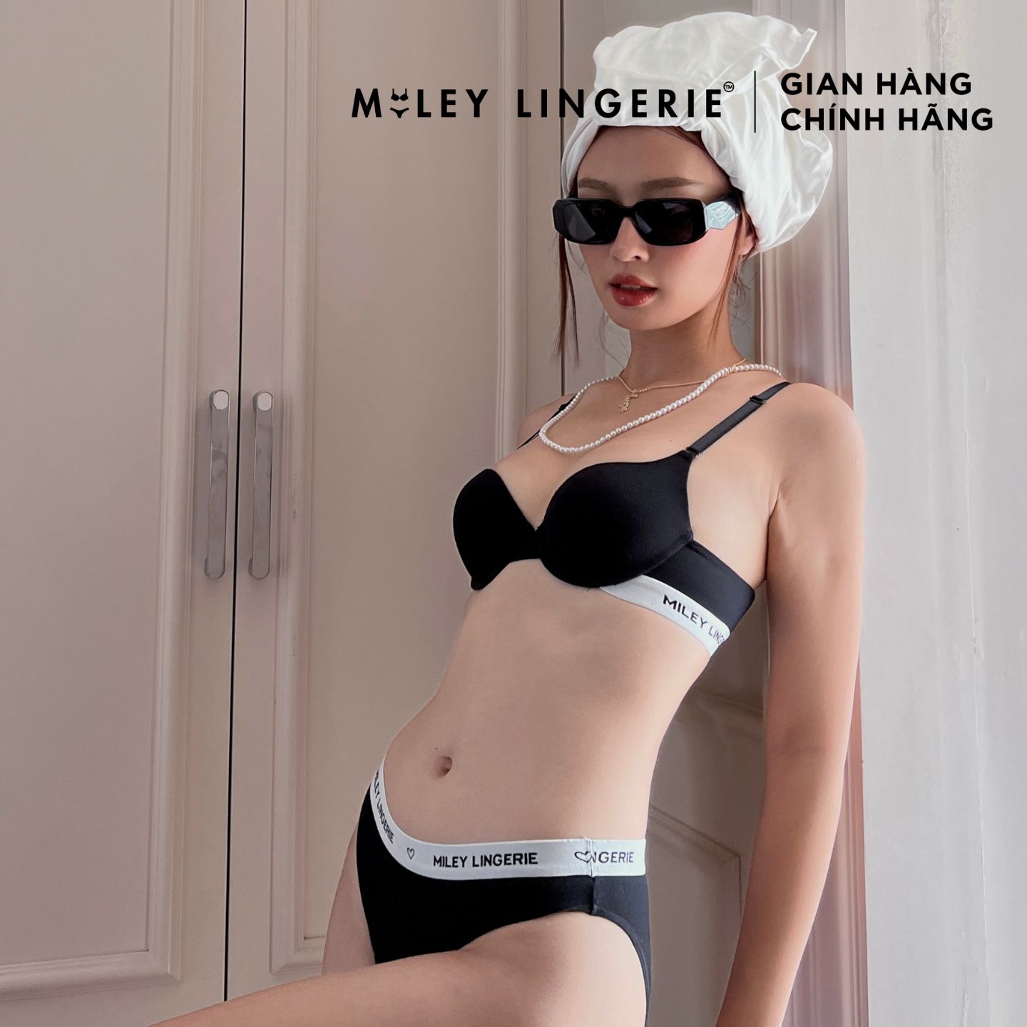 [QUÀ TẶNG 35K] Bộ Đồ Lót Viền Lưng Logo Miley Vải Sợi Thiên Nhiên BamBoo Miley Lingerie BRB001_FBS01