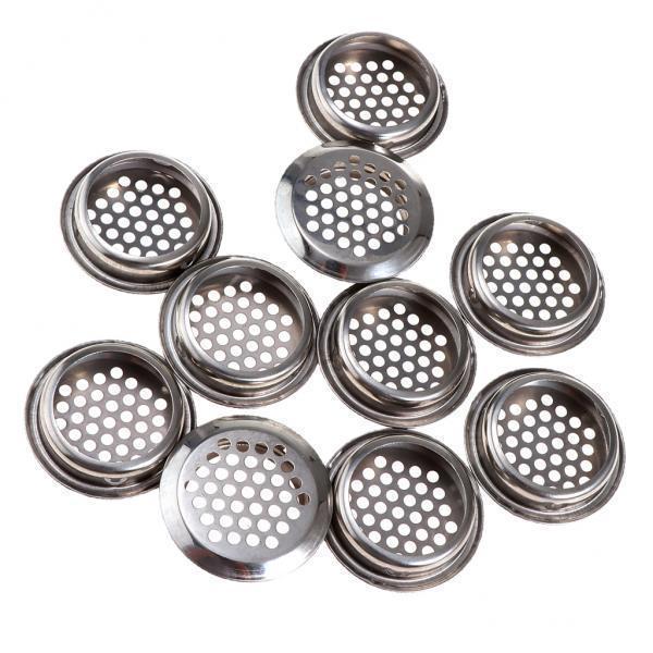 2X Cabinet Air Vents Cover Stainless Steel Round Vent Mesh Hole Louver 35mm