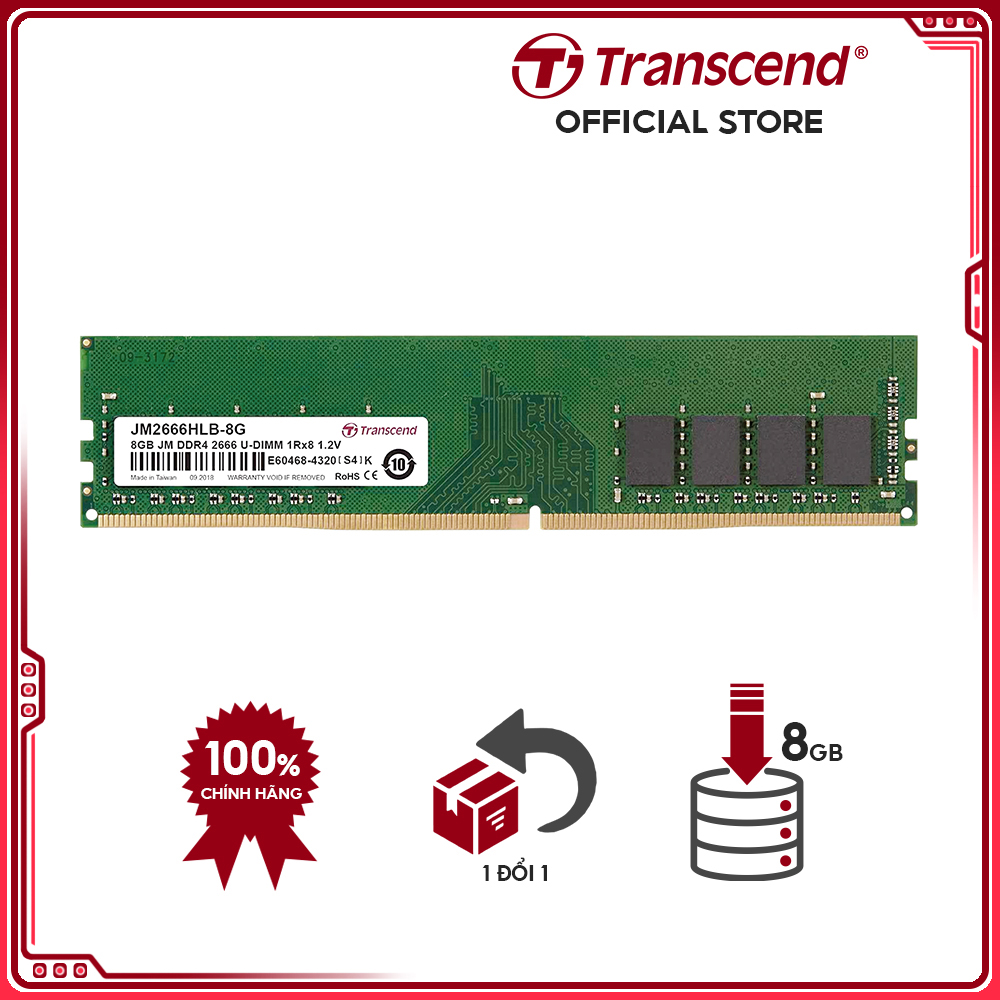 Ram Transcend Desktop DDR4 2666Mhz U-DIMM Hàng Chính Hãng