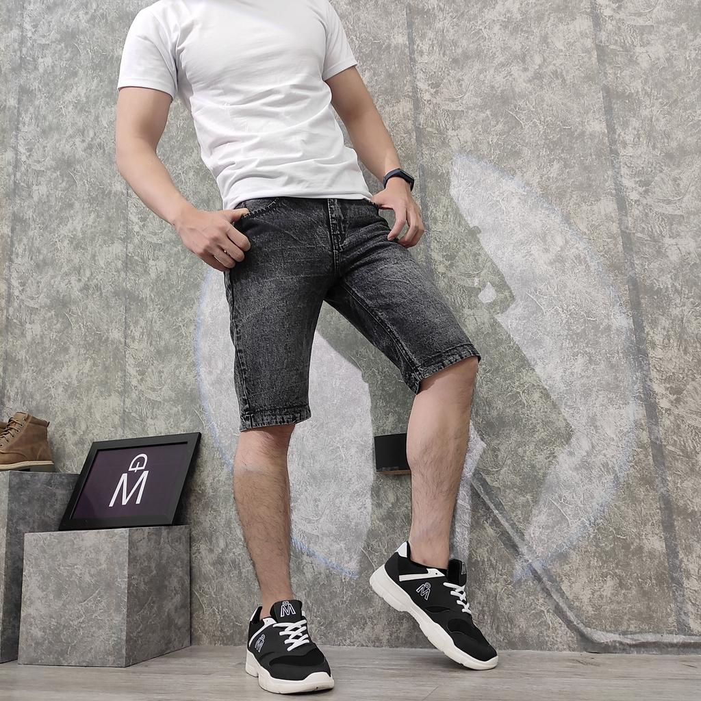 Quần short jeans nam MĐ Q110 xám đậm vải dày